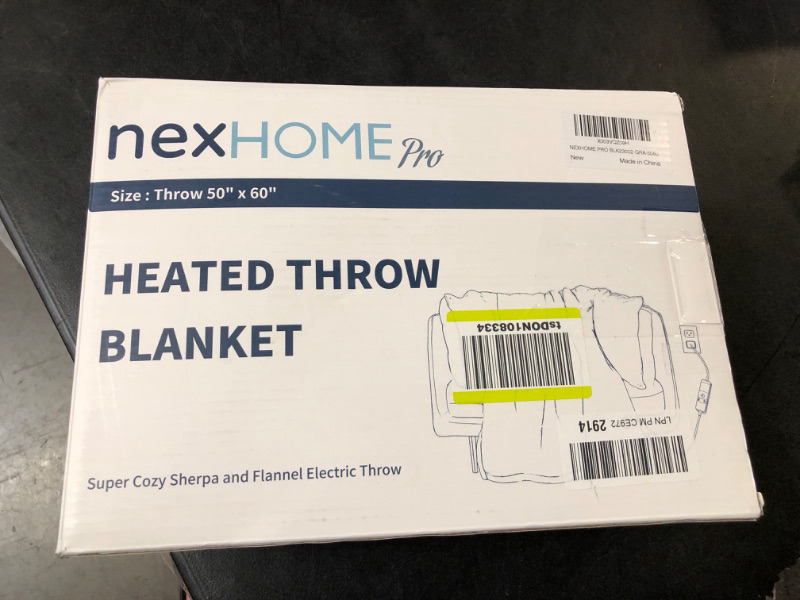 Photo 3 of  Heated Throw Electric 50x60 Cozy Flannel, 5 Heating Levels,Fast-Heating with 3 Hours Auto-Off, ETL Certified, Home and Office use, Machine Washable, Wearable Brushed Microfleece - Linen