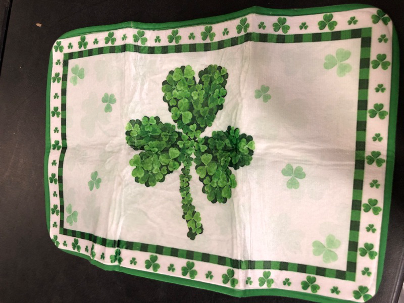 Photo 2 of St. Patrick Indoor Rugs for Entryway Spring Irish Clover Garage Good Luck Door Mat Washable St. Patrick's Day Doormat