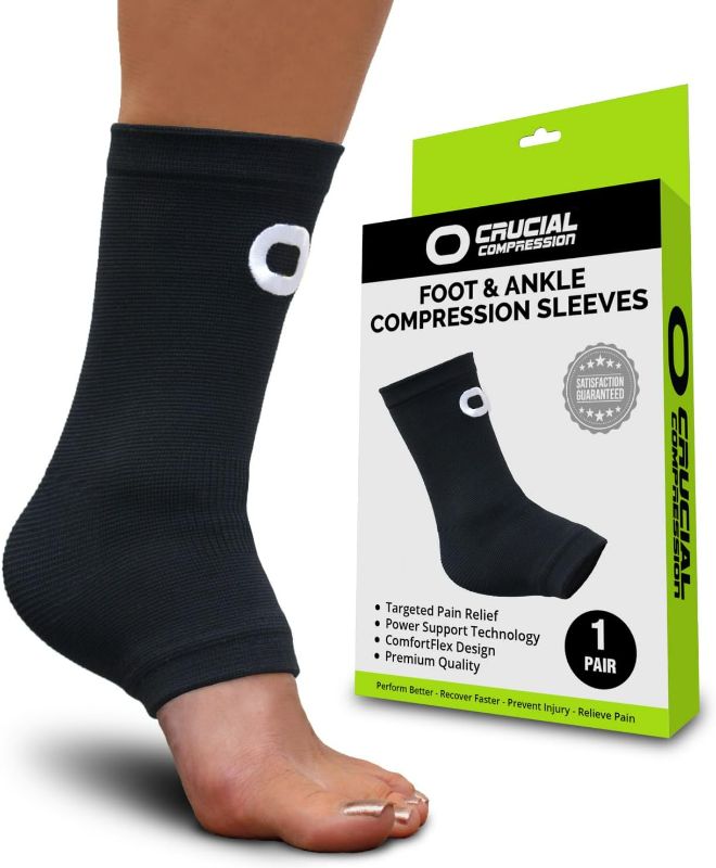 Photo 1 of Ankle Brace Compression Support Sleeve (1 Pair) - BEST Ankle Compression Socks for Plantar Fasciitis, Arch Support, Foot & Ankle Swelling, Achilles Tendon, Joint Pain, Injury Recovery, Heel Spurs