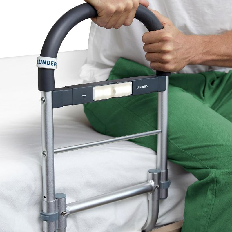 Photo 1 of Lunderg Bed Rails for Elderly Adults Safety - with Motion Light & Non-Slip Handle - Bed Railings for Seniors & Surgery Patients - The Cane Fits Any Bed & Makes Getting in & Out of Bed Much Easier