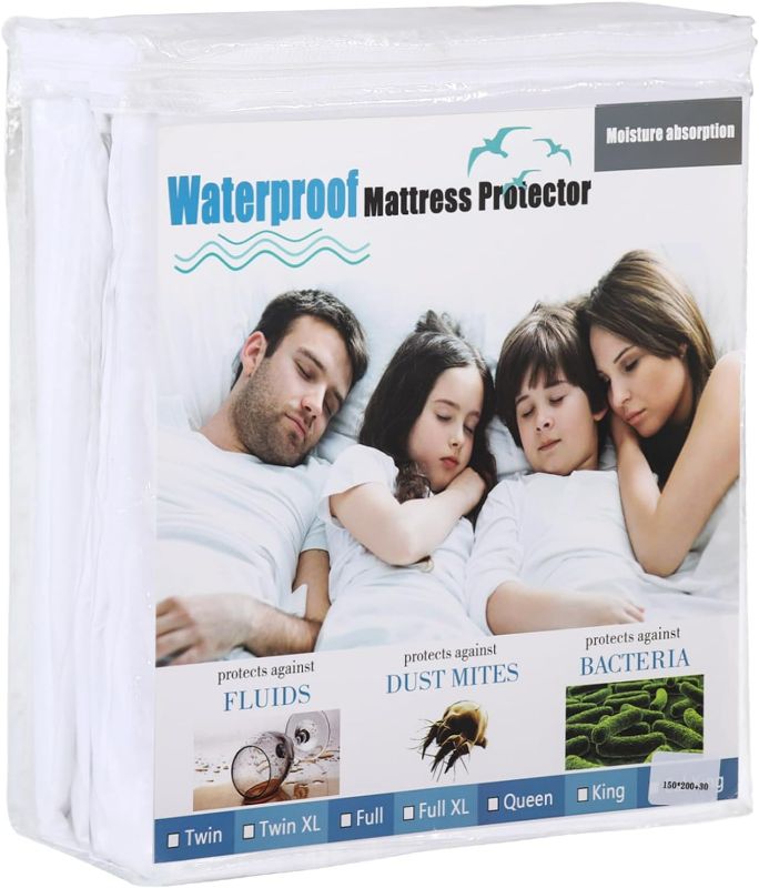Photo 1 of Queen Size Waterproof Mattress Protector Ultra Soft Breathable and Noiseless Mattress Cover Fitted up to 18" Deep Pocket