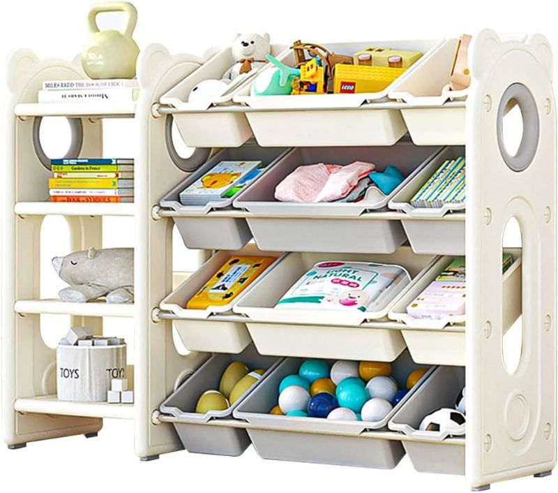 Photo 1 of Kids Toy Storage Organizer Book Shelf with 12 Toy Storage Bins -Experience Easy Storage Organization and Fun for Toddlers to Organize Toys and Books (Organizer-Book-Shelf)