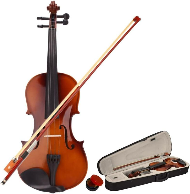 Photo 1 of  Violin for Beginners Students,Acoustic Violin 4/4,Full Size Violin,Violin Kit with Case,Bow, Rosin(Natural),Child Fiddle,Learners Age 11+