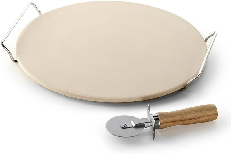 Photo 1 of Nordic Ware, Tan Pizza Stone Set, 13 inch diameter