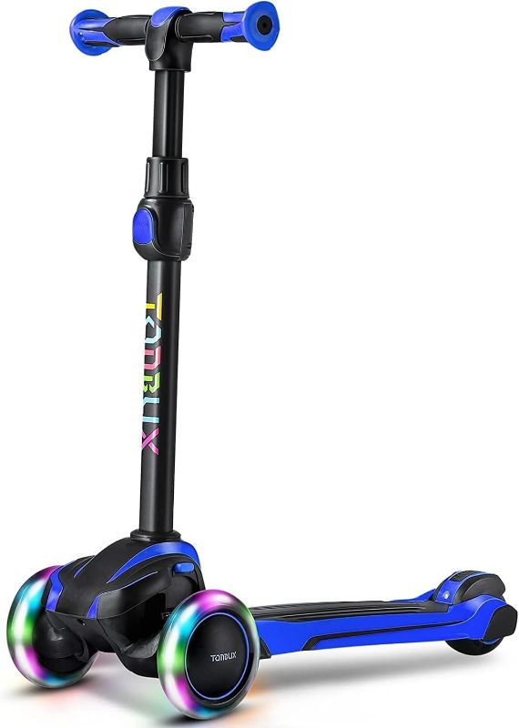 Photo 1 of TONBUX Kids Scooter for Age 3-12, Toddler Scooter with 4 Adjustable Heights, Light Up 3-Wheels Scooter, Shock Absorption Design, Lean to Steer, Balance Training Scooter for Kids
