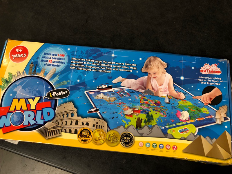 Photo 3 of BEST LEARNING i-Poster My World Interactive Map - Educational Talking Toy for Children of Ages 5 to 12 Years Old - Geography Learning Game as a Birthday Gift for Kids Ages 8-12