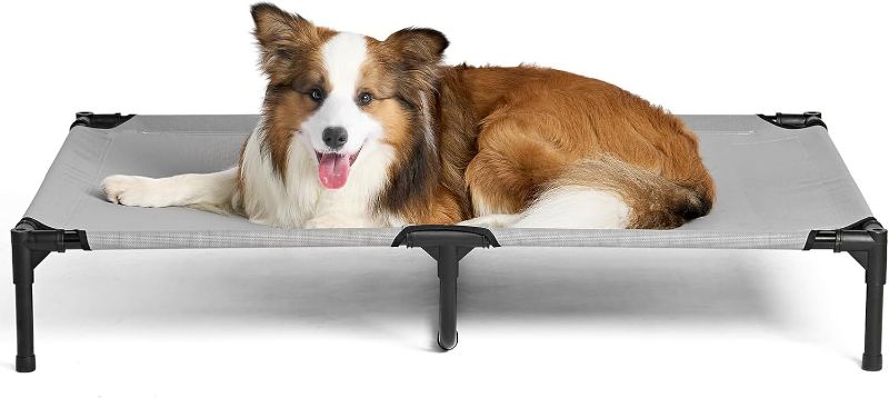 Photo 1 of EHEYCIGA 44 Inch Elevated Dog Cot Beds for Large Dogs, Raised Outdoor Dog Bed with Frame, Washable Breathable Cooling Teslin Mesh and Anti-Slip Feet, Lifted Hammock Indoor Pet Bed