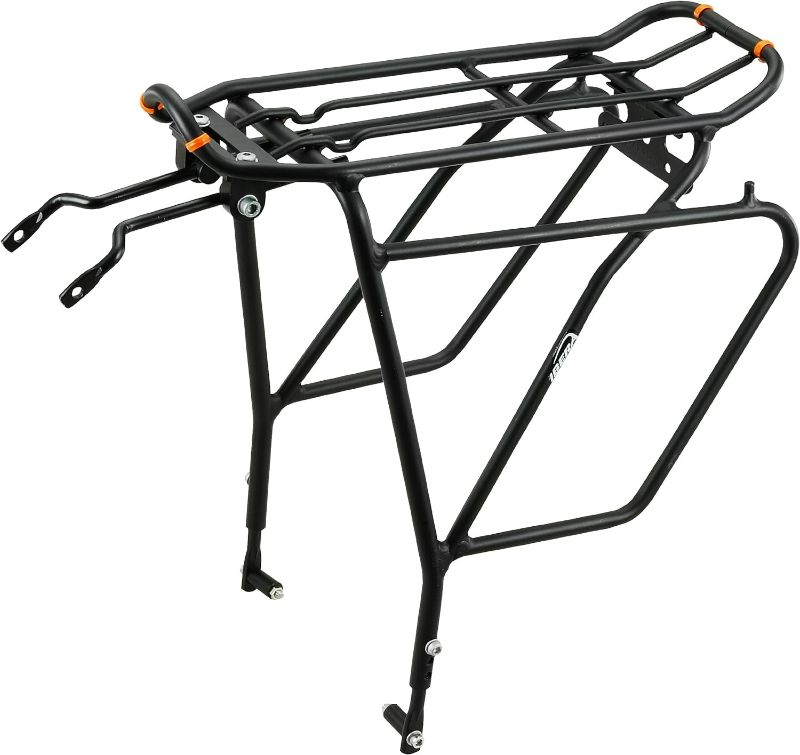 Photo 1 of Ibera Bike Rack - Bicycle Touring Carrier Plus+ for Disc Brake/Non-Disc Brake Mount, Fat Tire Bikes, Frame-Mounted for Heavier Top & Side Loads, Height Adjustable for 26"-29" Frames