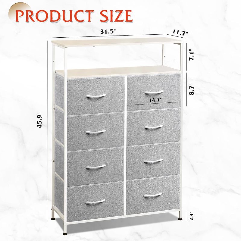 Photo 2 of WLIVE Tall Dresser for Bedroom, Fabric Dresser Storage Tower, Dresser & Chest of Drawers Organizer Unit with 11 Drawers, Storage Cabinet, Hallway, Closets, Steel Frame, Wood Top