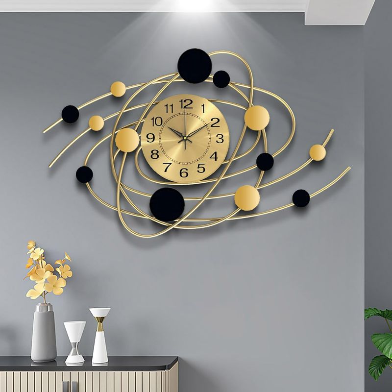 Photo 1 of Large Wall Clocks for Living Room Decor Metal Wall Clock Modern Silent Wall Clock 32 Inch Big Wall Clock for Office Bedroom Decoration Clock Wall for Indoor