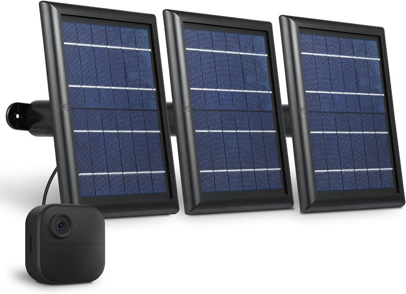 Photo 1 of Wasserstein Solar Panel with Internal Battery - Compatible with Blink Outdoor 3/4 (3-Pack, Black) (Camera NOT Included)