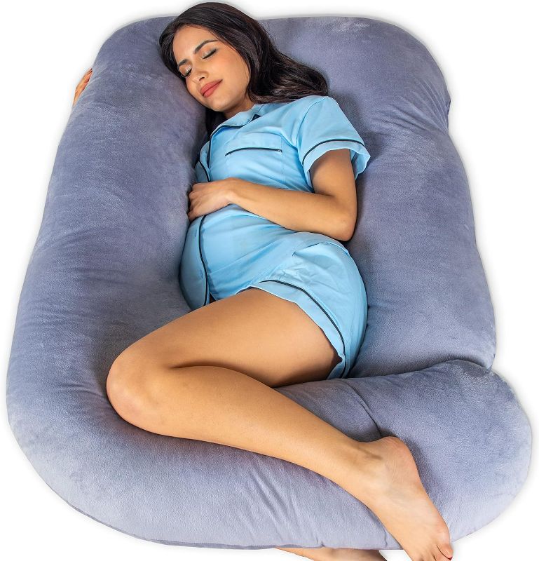 Photo 1 of Pharmedoc Pregnancy Pillows, U-Shape Full Body Pillow -Removable Cover Jumbo Size - Grey - Pregnancy Pillows for Sleeping - Body Pillows for Adults, Maternity Pillow and Pregnancy Must Haves