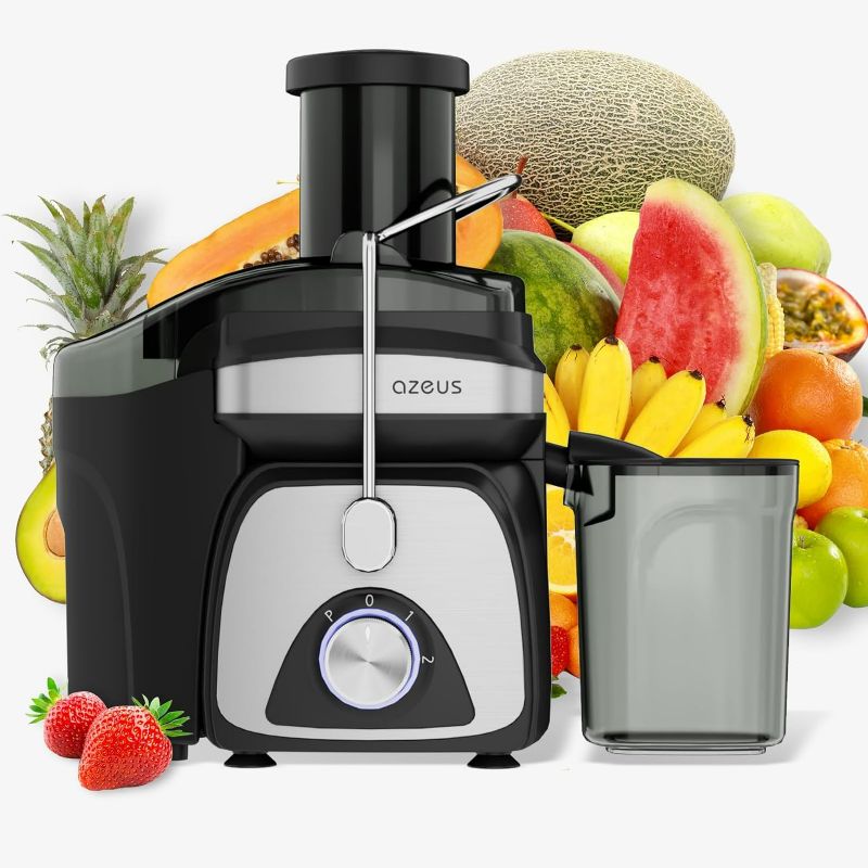 Photo 1 of Centrifugal Juicer Machines, Juice Extractor with Germany-Made 163 Chopping Blades (Titanium Reinforced) & 2-Layer Centrifugal Bowl, High Juice Yield, Easy to Clean, Anti-Drip,100% BPA-Free