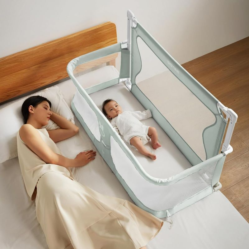 Photo 1 of SISTINE Baby Bassinets,Co Sleeper for Baby in Bed, Bed Bassinet for Baby in Bed, Bedside Bassinet co Sleeper for Safe Co-Sleeping,Cosleeper in Bed for Baby Infant Newborn Girl Boy Green