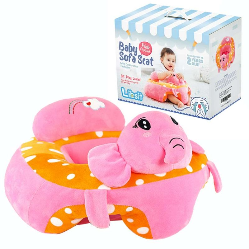 Photo 1 of Baby-Sofa-Chair-Floor-Seat Baby-sit-me-up-Floor-seat Baby Learn Sitting Support Seats for Babies Pillow Bouncers Portable Bouncy Plush Cute Seat Cushion for 4-16 Months Toddler (Elephant)