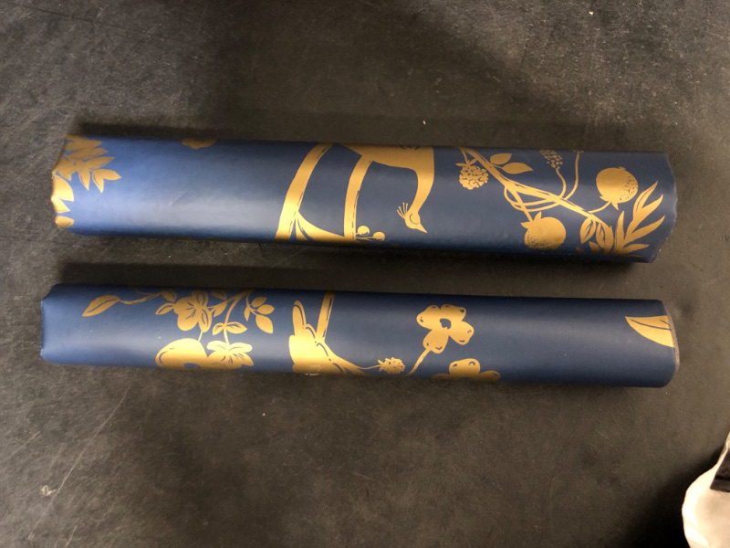 Photo 2 of Heroad Brand Navy Blue Peel and Stick Wallpaper Floral Contact Paper Boho Peel and Stick Wallpaper Dark Blue and Gold Leaf Removable Wallpaper Self Adhesive for Cabinets Shelf Liner Vinly 118"x17.3"