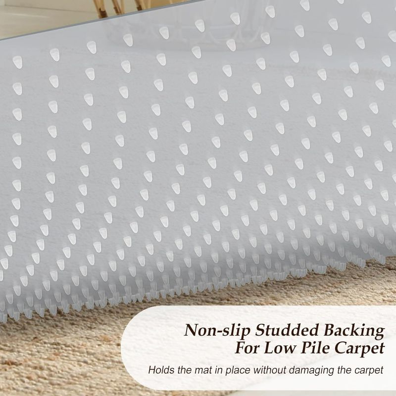 Photo 1 of Chair Mat for Carpets,35x35 inch,Computer Desk Mat for Carpeted Floors,Quality Floor Mats for Low and No Pile Carpeted Floors, with Studs and Extended Lip (35"*35")