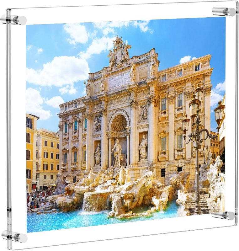 Photo 1 of AITEE Large Acrylic Floating Picture Frame 18×24 Clear Photo Frame Wall Mount, Display Photo Frames for Office/Home/Living Room, Full Frame Size 20.5×26.5.