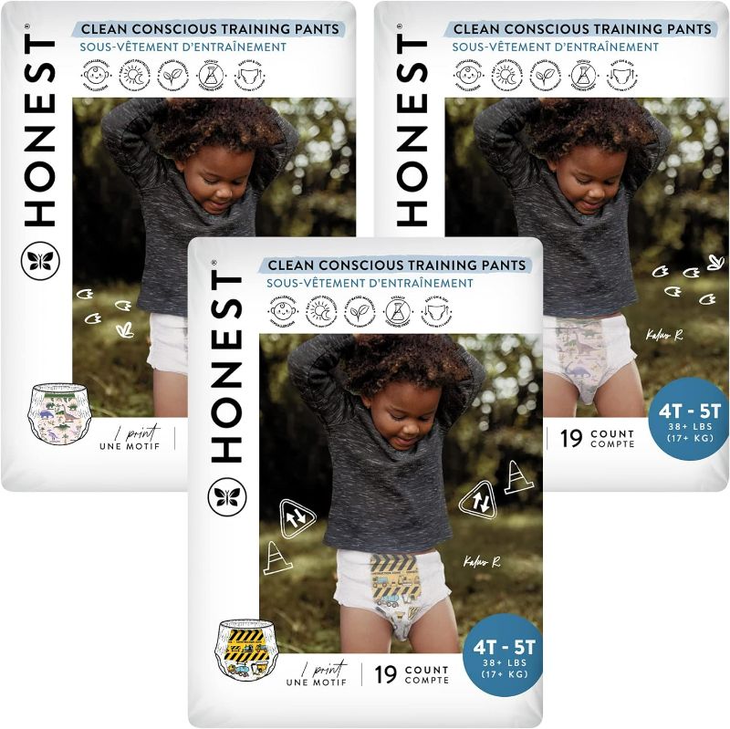 Photo 1 of The Honest Company Clean Conscious Training Pants | Plant-Based, Sustainable Diapers | Rompin' & Stompin' + Diggin' It | Size 4T/5T (38+ lbs), 57 Count