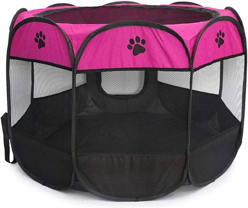 Photo 1 of Portable Pet Playpen, Dog Playpen Foldable Pet Exercise Kennel Pen Tents Dog House Playground for Cat/Puppy Dog Indoor Outdoor Travel Use