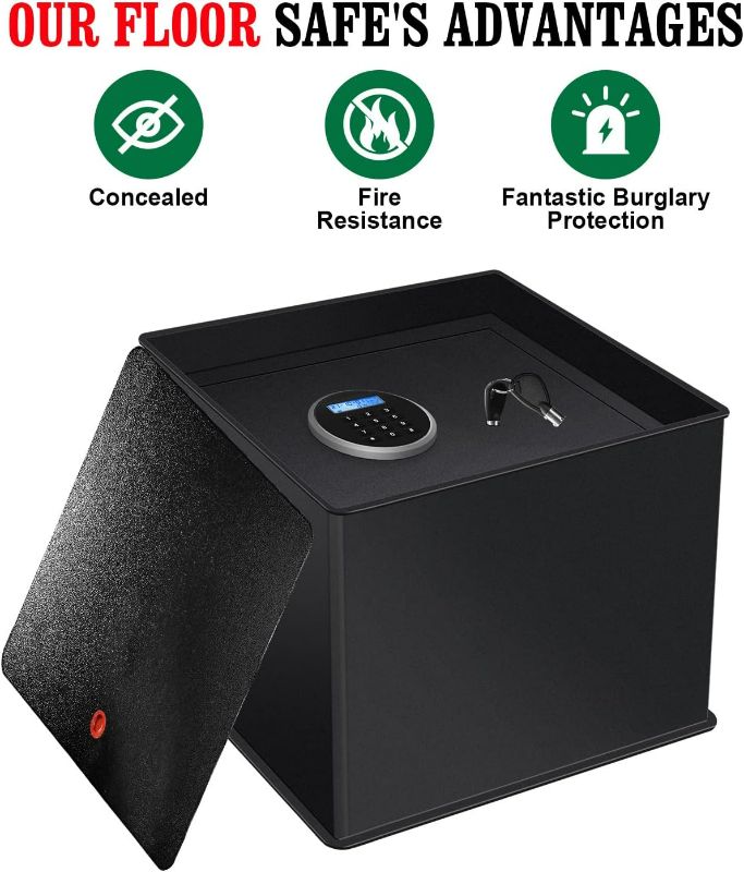 Photo 1 of Floor Safe Fireproof Safe Box In-Ground Home Security Vault Underground Money Safe Electronic Diversion Hidden Safe,1.27Cu.ft(310LCD-Electronic)