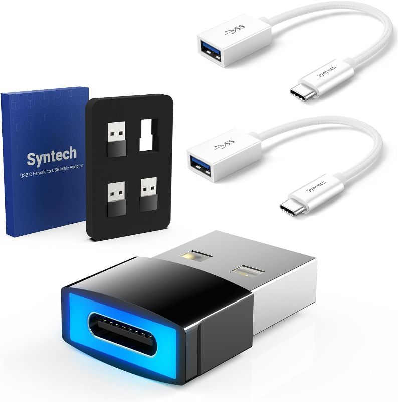 Photo 1 of Syntech USB C to USB Adapter (2 Pack) & DrivePower USB to USB C Adapter with LED Light 4 Pack