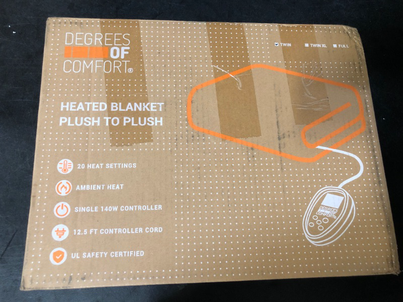 Photo 2 of Degrees of Comfort Electric Blanket Twin, Single Controller W/Auto Shut Off, Heated Blanket Twin for Bed, Machine Washable,red, 62x84