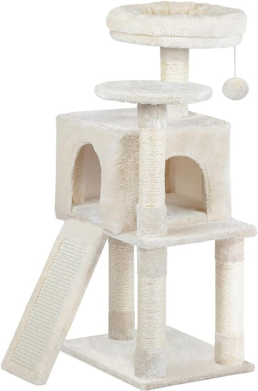 Photo 1 of HOOBRO Cat Tree, 34.6-Inch Small Cat Tower with Soft Plush Perch, for Kittens, 3-Tier Cat Condo Furniture with Scratching Posts, with Anti-Tipping Kit, Sturdy, Indoor BE09CT03