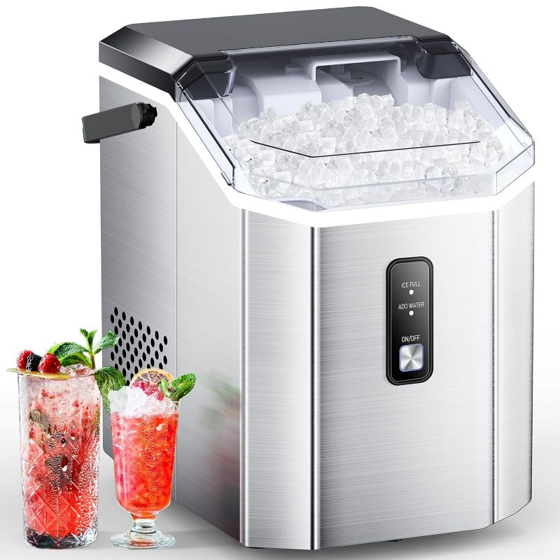 Photo 1 of COWSAR Nugget Ice Maker Countertop, Chewable Nugget Ice Cubes Machine, Quick Ice Making 34Lbs/Day, Self-Cleaning, Portable Ice Machine for Home Kitchen Office Party