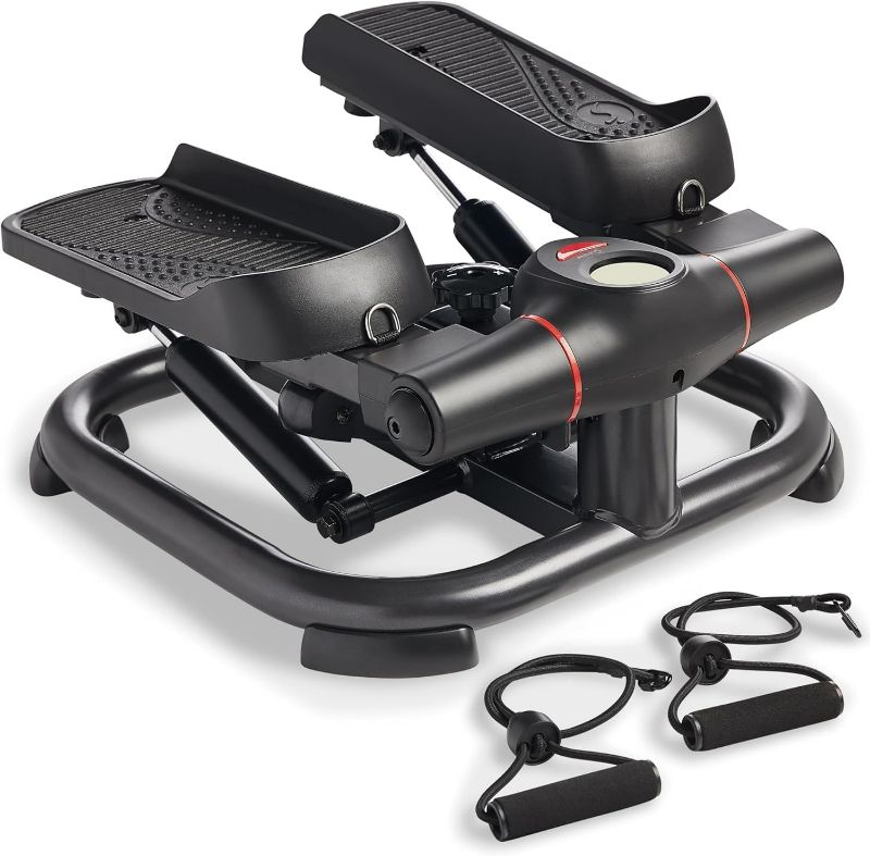 Photo 1 of Sunny Health & Fitness 2-in-1 Premium Power Stepper with Resistance Bands, Low-Impact Cardio, Space-Saving, Height-Adjustable, and Optional SunnyFit® App Enhanced Bluetooth Connectivity