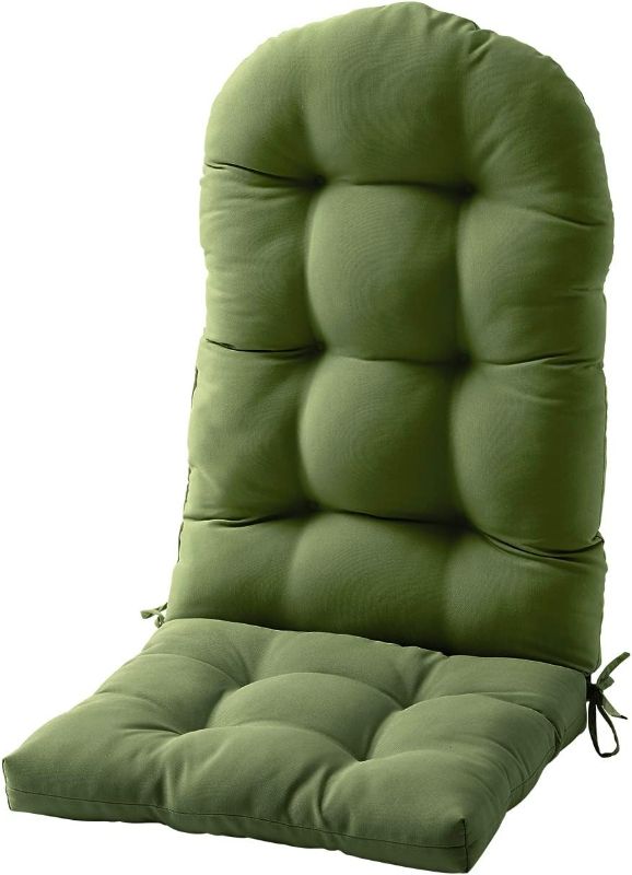 Photo 1 of Adirondack & Rocking Chair Cushion, High Back Patio Cushions - Waterproof Solid Tufted Pillow, Indoor/Outdoor Pads with Ties, Fade-Resistant & Seasonal All Weather Replacement (Hunter Green, 1)