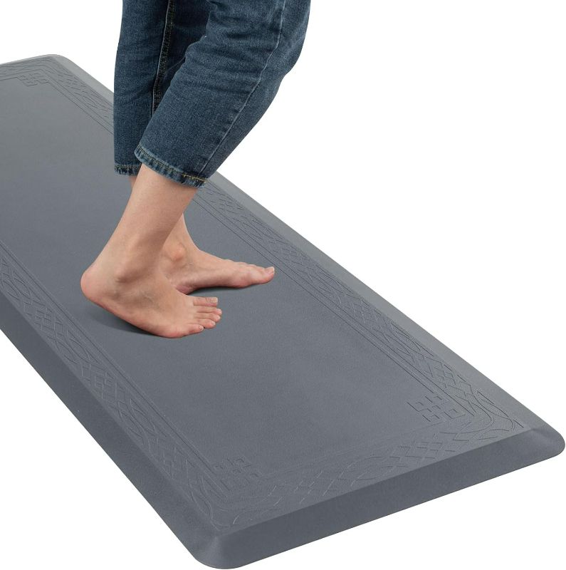 Photo 1 of Anti Fatigue Kitchen Mat by DAILYLIFE, 3/4" Thick Kitchen Floor Mat, Standing Comfort Mat for Home, Office, Garage - Non-Slip Bottom, Cushioned, Waterproof & Easy-to-Clean (20" x 42", Grey)