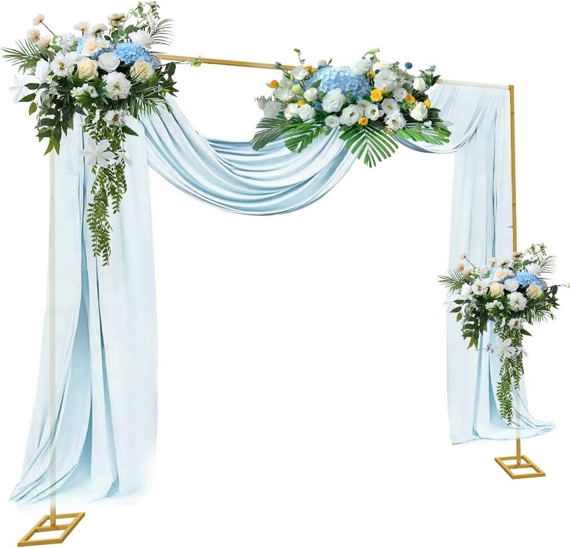 Photo 1 of Backdrop Stand for Parties Heavy Duty Backdrop Stand 10FT x 10FT Gold Square Metal Backdrop Arch Frame for Ceremony Party Birthday Bridal Baby Shower Anniversary Arbor Balloon Decoration