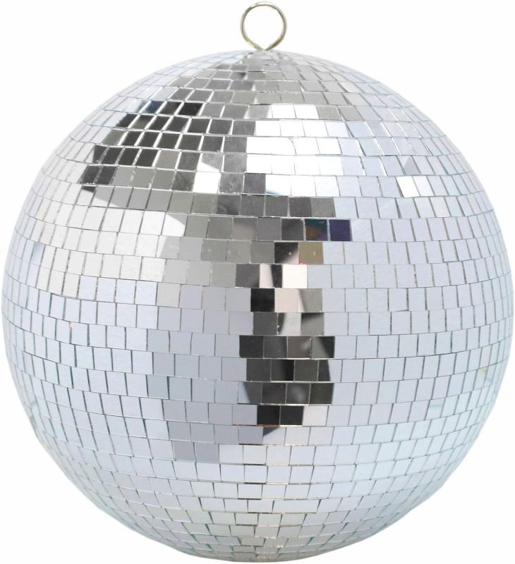 Photo 1 of Disco Ball Mirror Ball for Party Stage or DJ Light Effect, Great for Christmas, Wedding, Holiday Decoration (10 inch)