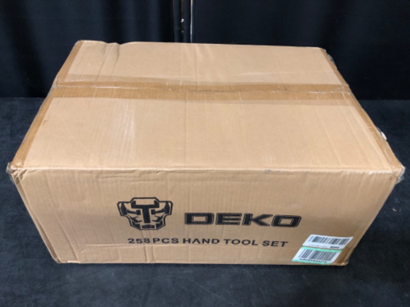 Photo 2 of DEKOPRO 258 Piece Tool Kit with Rolling Tool Box Socket Wrench Hand Tool Set Mechanic Case Trolley Portable