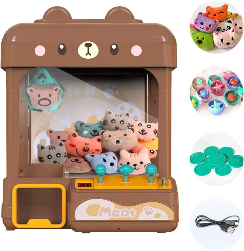 Photo 1 of Large Claw Machine for Kids Adults with Prizes, Adjustable Sound & Light, 2 Power Modes, Candy Mini Vending Crane Machines, Arcade Game Dispenser Toy for Girls Boys Gift Ideas - Bear