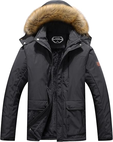 Photo 1 of Mens Size Small MOERDENG Men's Winter Snow Coat Warm Ski Jacket Waterproof Hooded Work Outerwear
