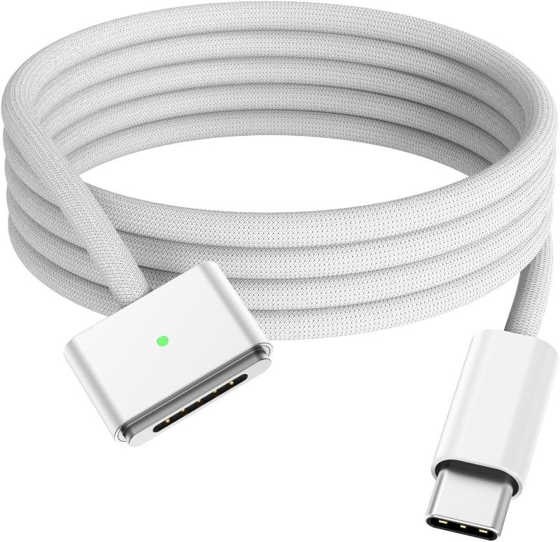 Photo 1 of 140W USB-C to Magnetic 3 Cable, compatible with MacBook Pro (14/16-inch, 2023/2021), MacBook Air (13/15-inch, 2024), MacBook Air (15-inch, 2023), 6Ft
