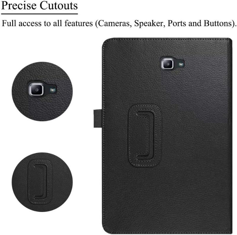 Photo 1 of Case for Galaxy Tab A 10.1 (2016 NO S Pen Version), PU Leather Folio Stand Case Cover for Samsung Galaxy Tab A 10.1 Inch 2016 Tablet (Model: SM-T580/SM-T585) - Black
