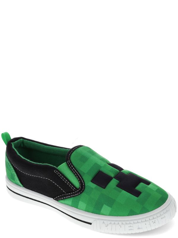 Photo 1 of Boys Size 13 Minecraft Boys' Slip-On Shoes for Big Kids, Sport Skate Shoe Casual, Green