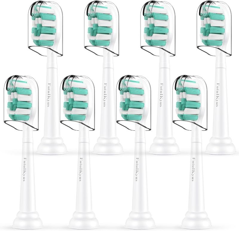 Photo 1 of FutulkyUS Toothbrush Replacement Brush Heads for Philips Sonicare, Electric Sonic Tooth Refill Head 4100 C1 C2 G2 Plaque Control, 8 Pack, White
