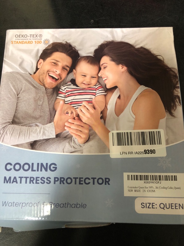 Photo 2 of Cozymaker Queen Size 100% Waterproof Mattress Protector, Cooling Mattress Cover Fitted 8-21" Deep Pocket, 3D Air Fabric Soft Breathable Bed Mattress Pad Cover Noiseless Washable
