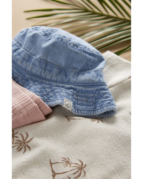 Photo 1 of  0-9 months Baby Organic Cotton Chambray Bucket Hat
