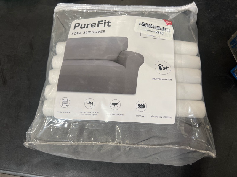 Photo 2 of PureFit Super Stretch Sofa Slipcover – Spandex Non Slip Soft Couch Sofa Cover, Washable Furniture Protector with Non Skid Foam and Elastic Bottom for Kids, Pets Loveseat, Light Gray
