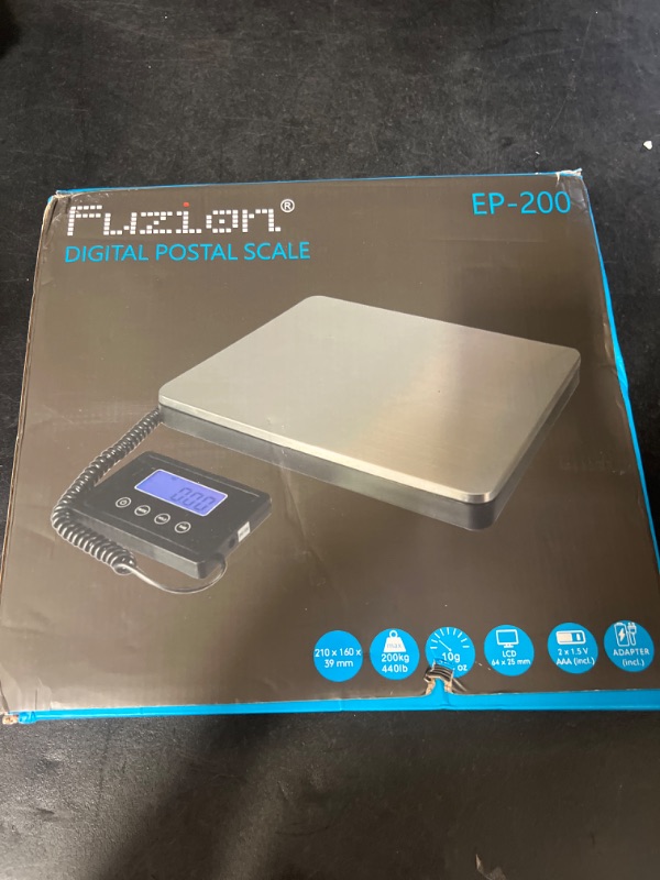 Photo 2 of Fuzion Shipping Scale 360lb with High Accuracy, Heavy Duty Stainless Steel Postal Scale with Timer/Hold/Tare, Digital Shipping Scale for Packages/Luggage/Post Office/Home, Battery & AC/DC Adapter
