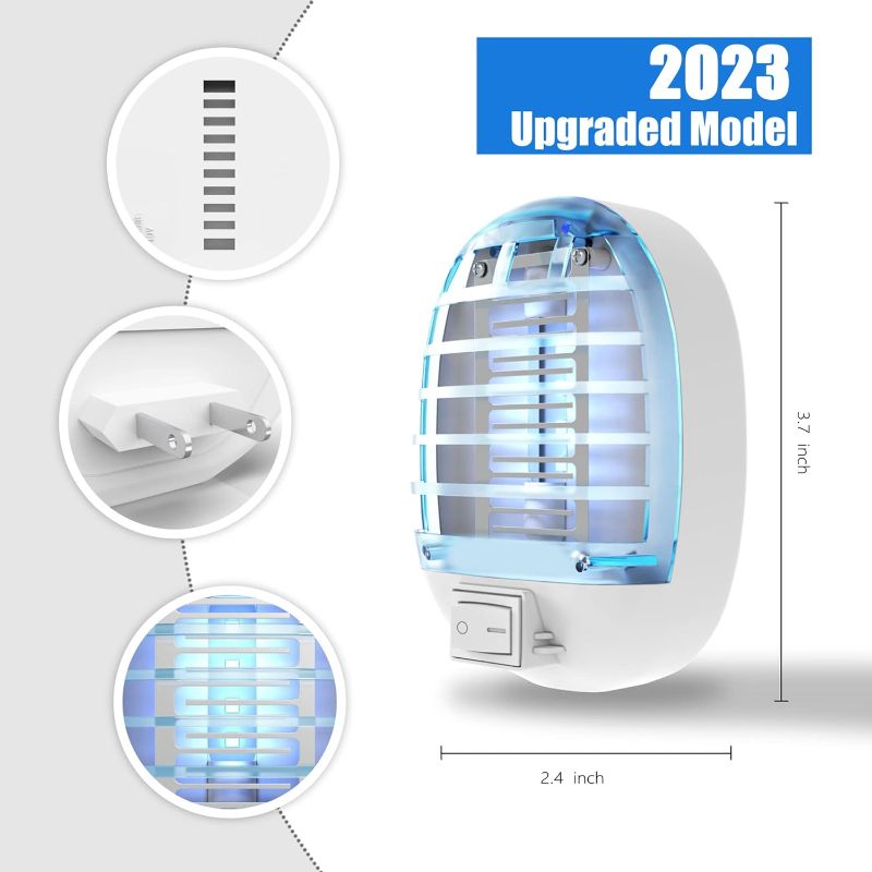 Photo 2 of Bug Zapper Indoor, Fly Trap for Indoors, Electronic Mosquitoes Killer Mosquito Zapper with Blue Lights for Living Room, Home, Kitchen, Bedroom, Baby Room, Office(2 Packs)
