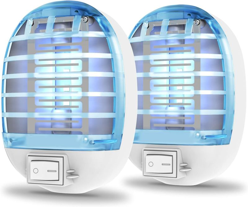 Photo 1 of Bug Zapper Indoor, Fly Trap for Indoors, Electronic Mosquitoes Killer Mosquito Zapper with Blue Lights for Living Room, Home, Kitchen, Bedroom, Baby Room, Office(2 Packs)
