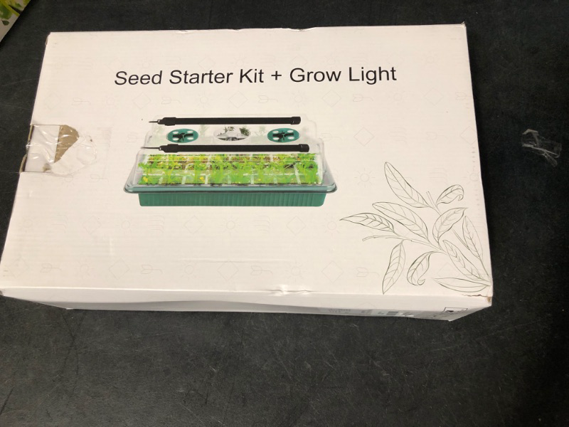 Photo 2 of BlumWay Seed Starter Tray with Grow Light,2 Pack 80 Cells Seedling Tray Kit with Humidity Dome/Indoor Plant Starter Kit, Adjustable Brightness Plant Germination Trays
