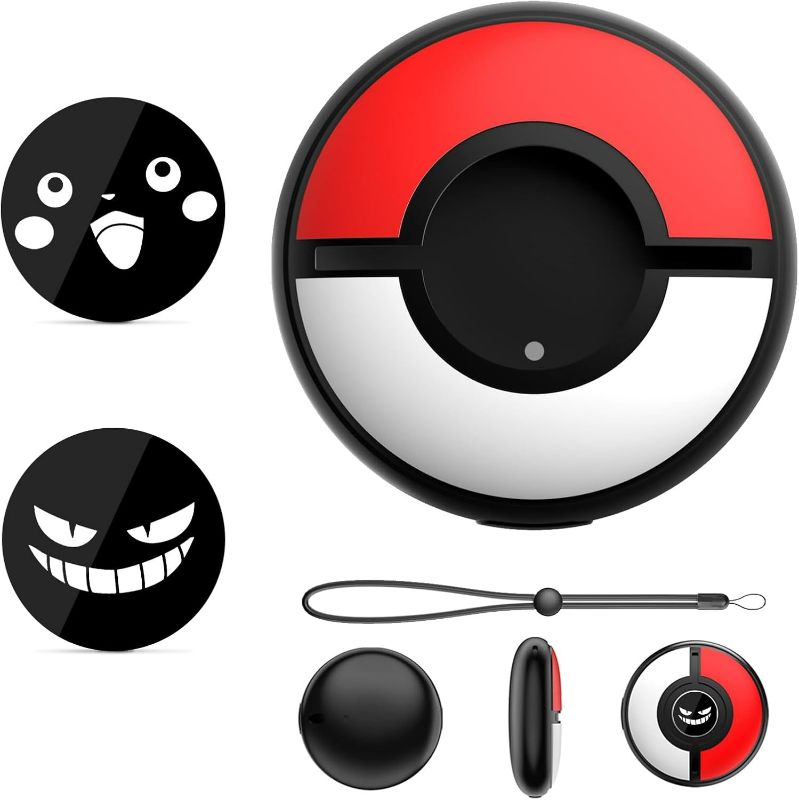 Photo 1 of Protective Cover Compatible with Pokemon GO Plus+ Accessories, Clear Anti-drop Crystal Case with 4 Mood Button Pads and Hand Strap
