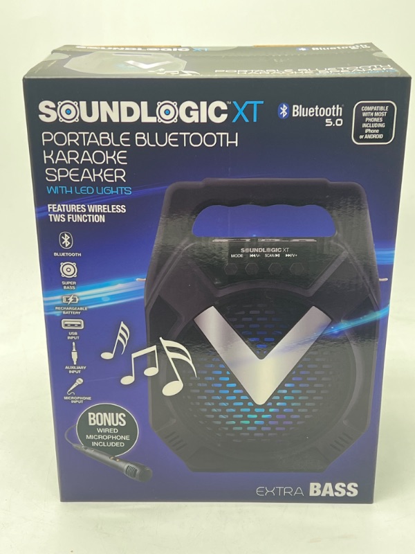 Photo 2 of Sound Logic XT Portable Bluetooth Karaoke Speaker With LED Lights 